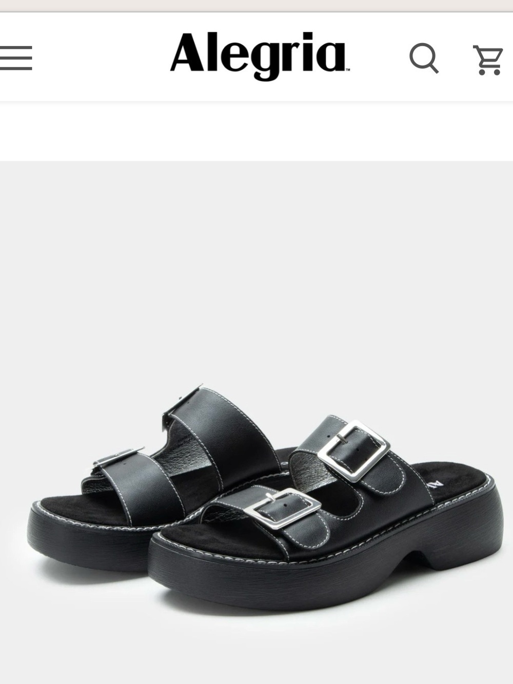 Alegria Iza Black Double-Buckle Platform Slide Sandals size EU 40, US 9.5 - Picture 9 of 9